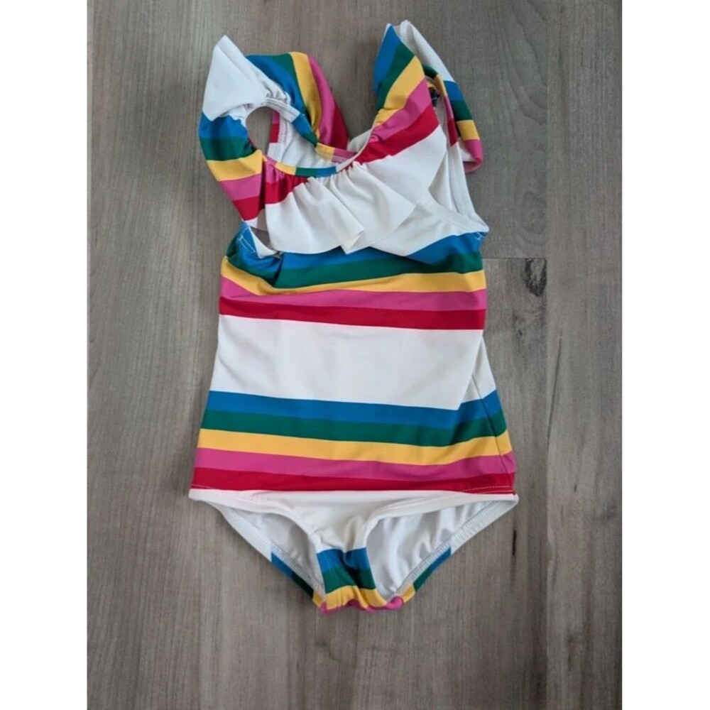 Hanna Andersson Rainbow Stripe One Piece Swimsuit, 3T (U2)